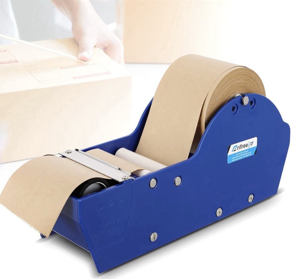 Water-Activated Tape Dispenser, Manual Kraft Gum Tape Dispenser, Blue